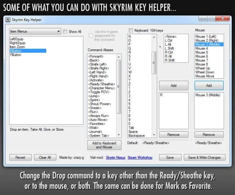 Interface Hard Coded Key Tweaks Skyrim Mod Download